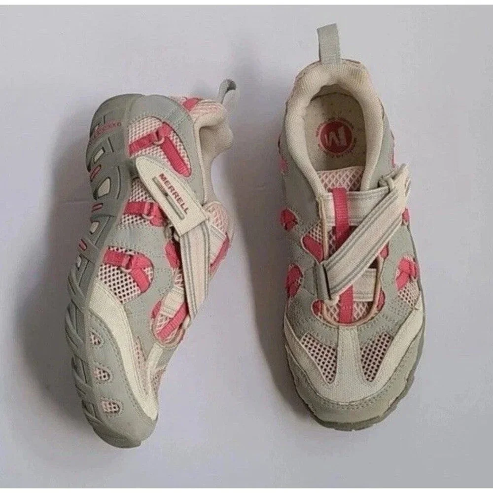 MERRELL Girl Kid Size 2 Pink Grey Waterpro Hiking Shoes